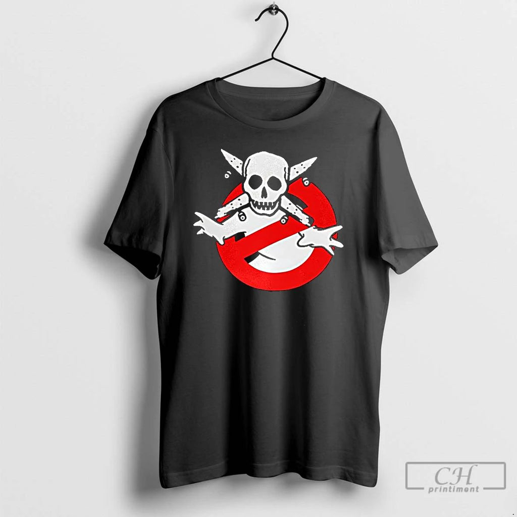 Classic Ghostbusters Skull And Cross Parody Logo T Shirts