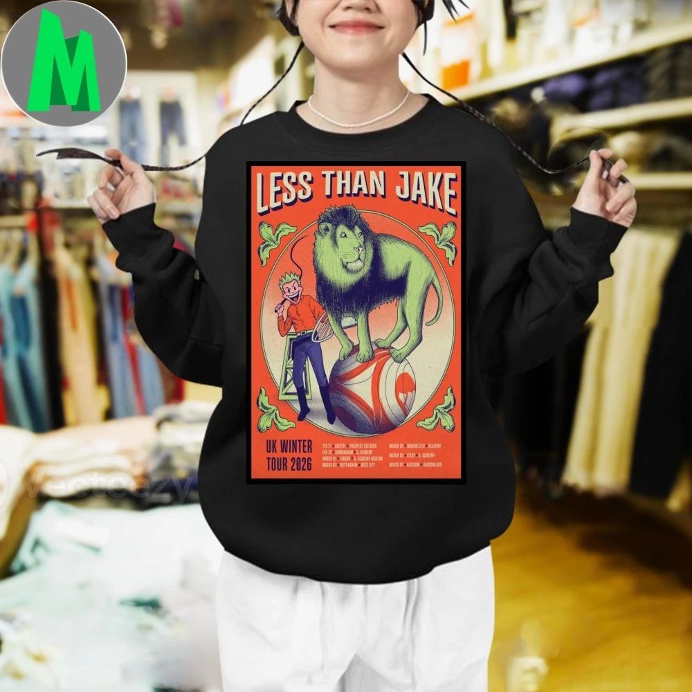 Original Less Than Jake UK Winter Tour 2026 Poster Shirt