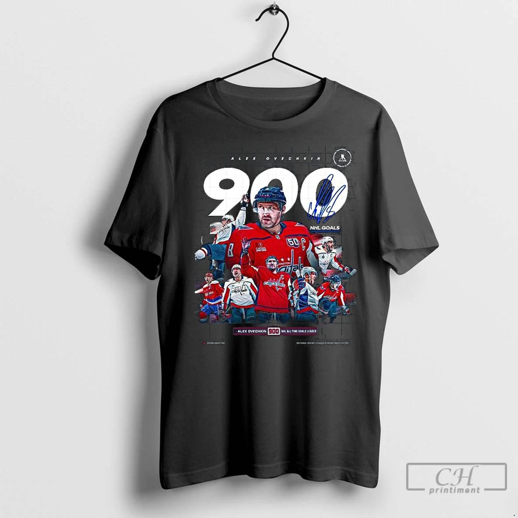 Premium Alex Ovechkin Washington Capitals 900 Goals Nhl All Time Goals Leader Signature Long Sleve