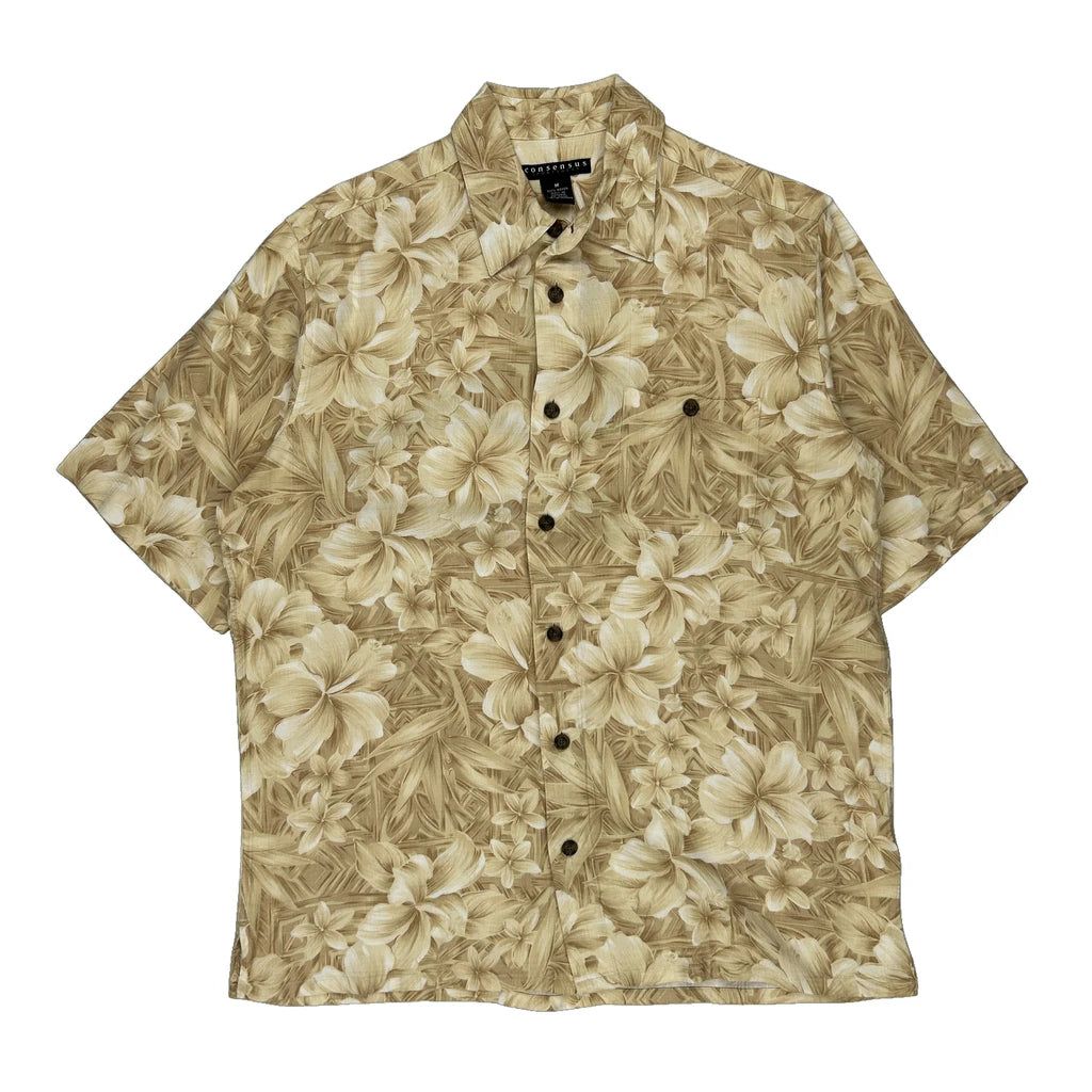 Consensus Floral Hawaiian Shirt - Medium Beige Viscose