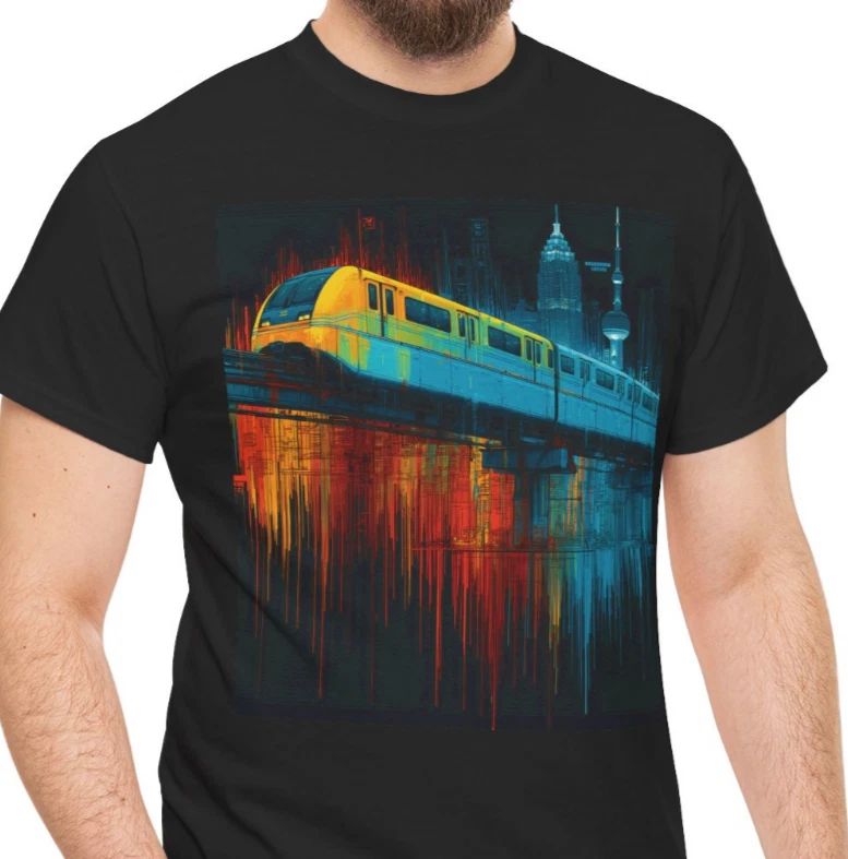 Mens M.A. Train Graphic MTA Print Tee-Shirts