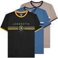 Mens Lambretta Classic Logo Target Retro Mod Ska Casual T-Shirt Sizes M to 4XL
