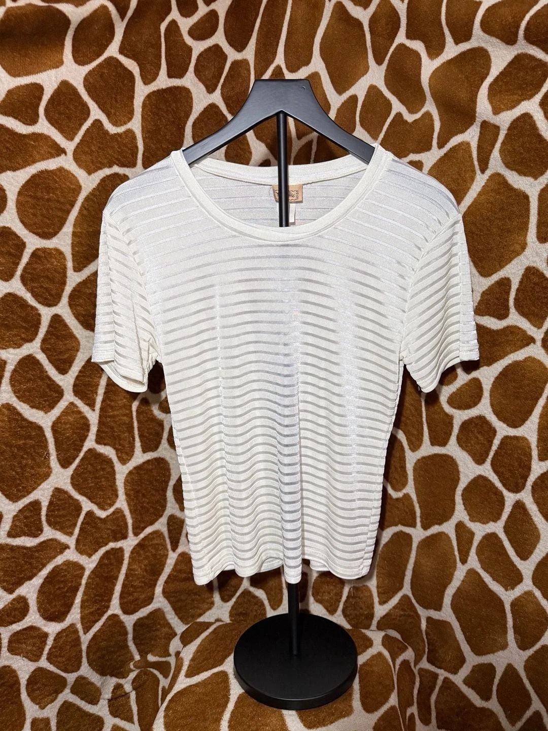 The Attic U.S.A. Vintage White Ribbed Short Sleeve T-Shirt