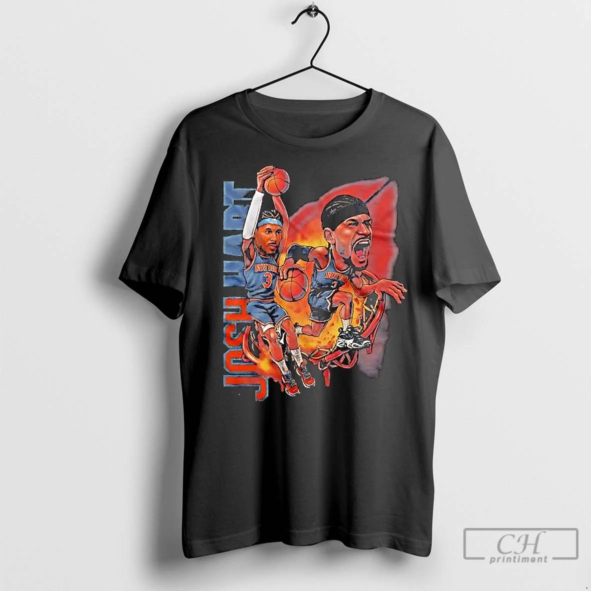 Classic Josh Hart Ny Knicks Cartoon Basketball Graphic