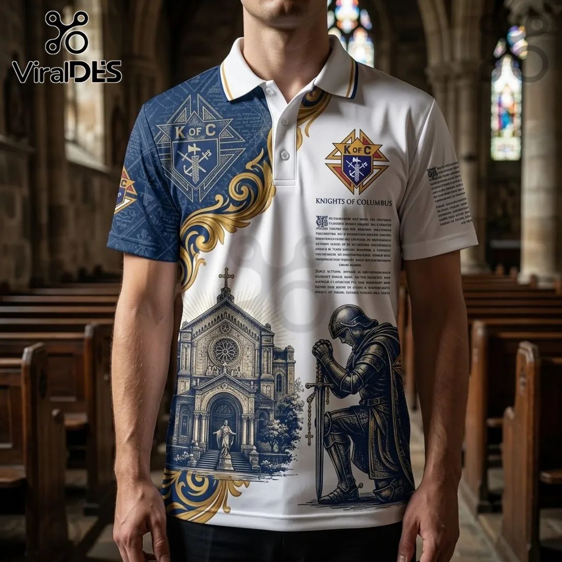 Knights of Columbus Charity Unity Patriotism Polo Shirt