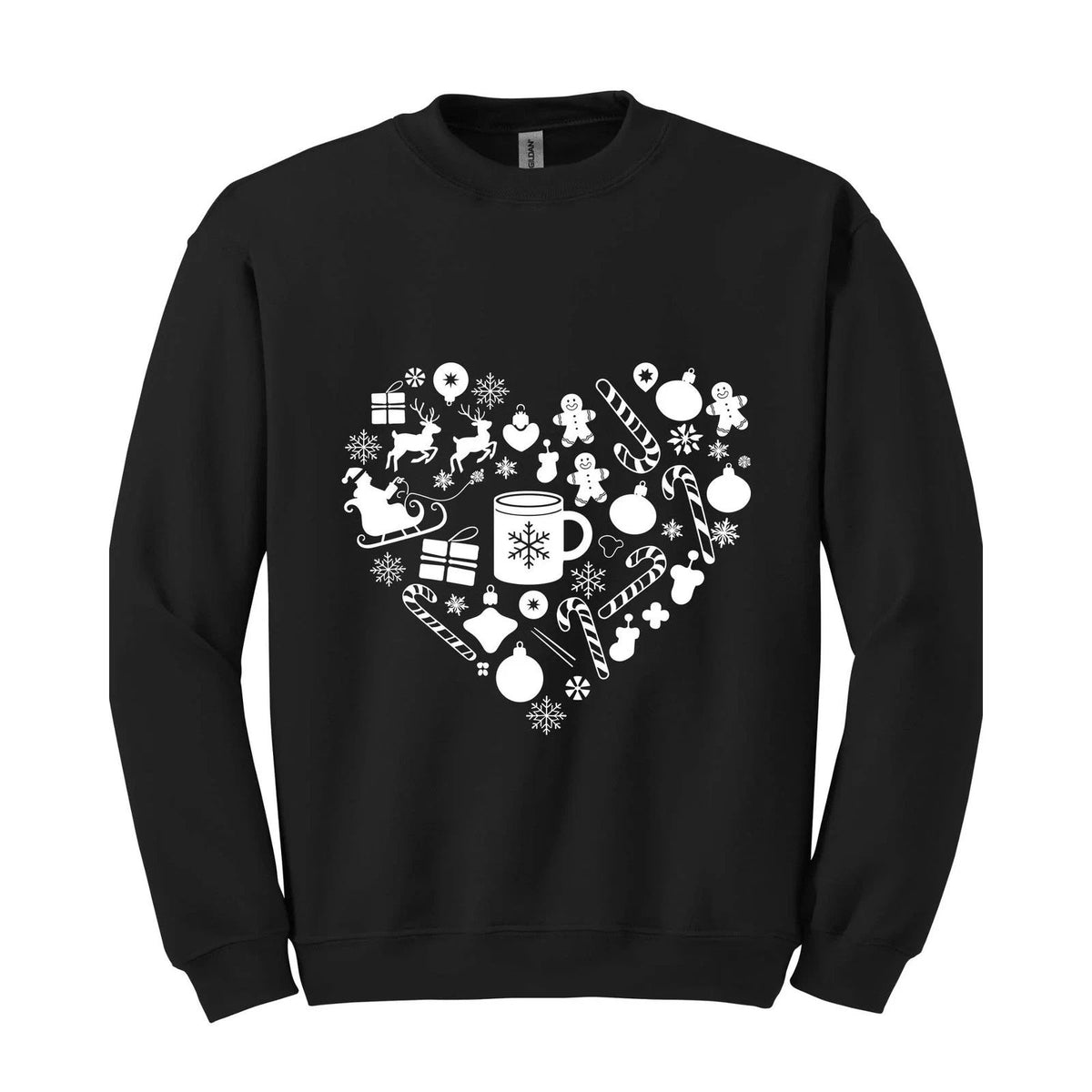 Christmas Heart Sweatshirt, Cute Christmas Hoodie, Holiday Hoodie, Gift for Chri