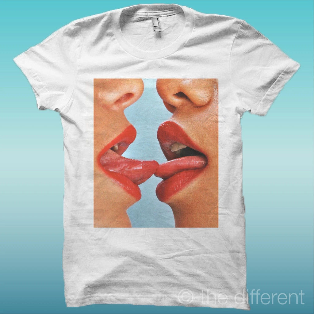 T-shirt Man Mouth Tongue Girl Sexy White The Happiness Is Have My T-shirt New