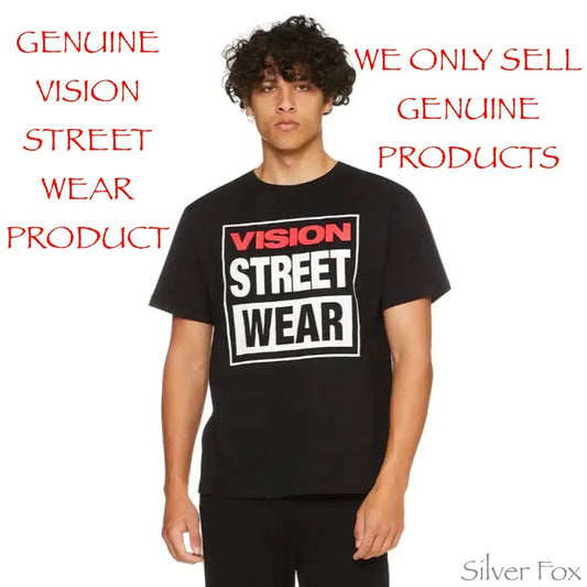 VISION STREET WEAR MENS SHORT SLEEVE BLACK OG BOX LOGO TEE T SHIRT NEW WITH TAGS