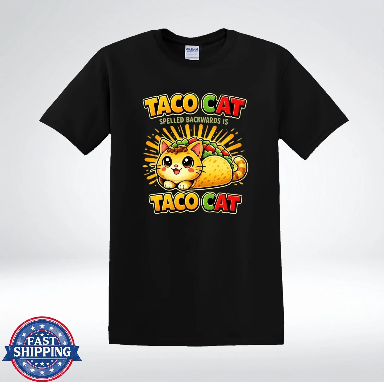 Taco Cat Shirt Funny Palindrome Cat Taco Lover Cute T-Shirt