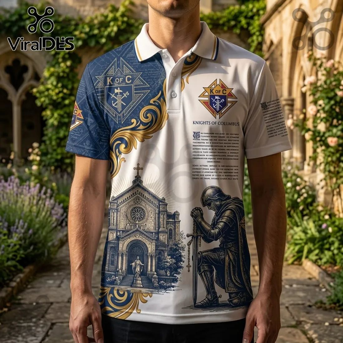 Knights of Columbus Charity Unity Patriotism Polo Shirt