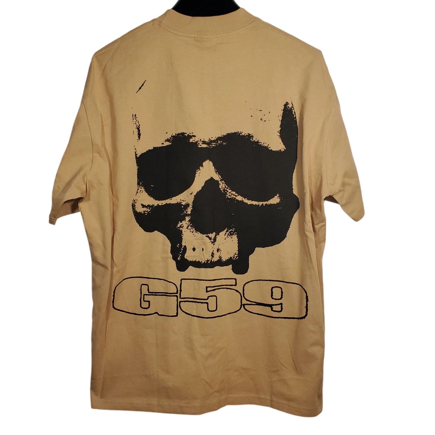 NWT G59 Suicideboys Logo Tee T-Shirt Mens L Tan Beige S/S Crewneck Skull