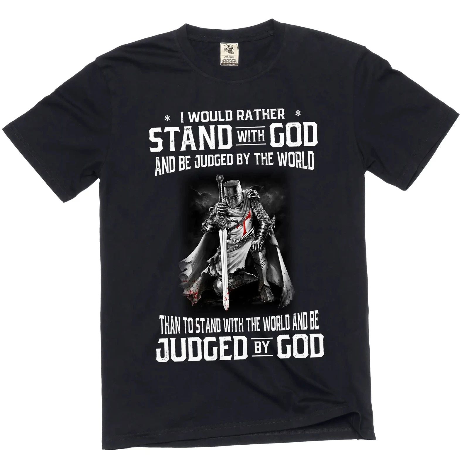 Men's Christian stand with god T-shirt Jesus Christ motivational Tee Shirt