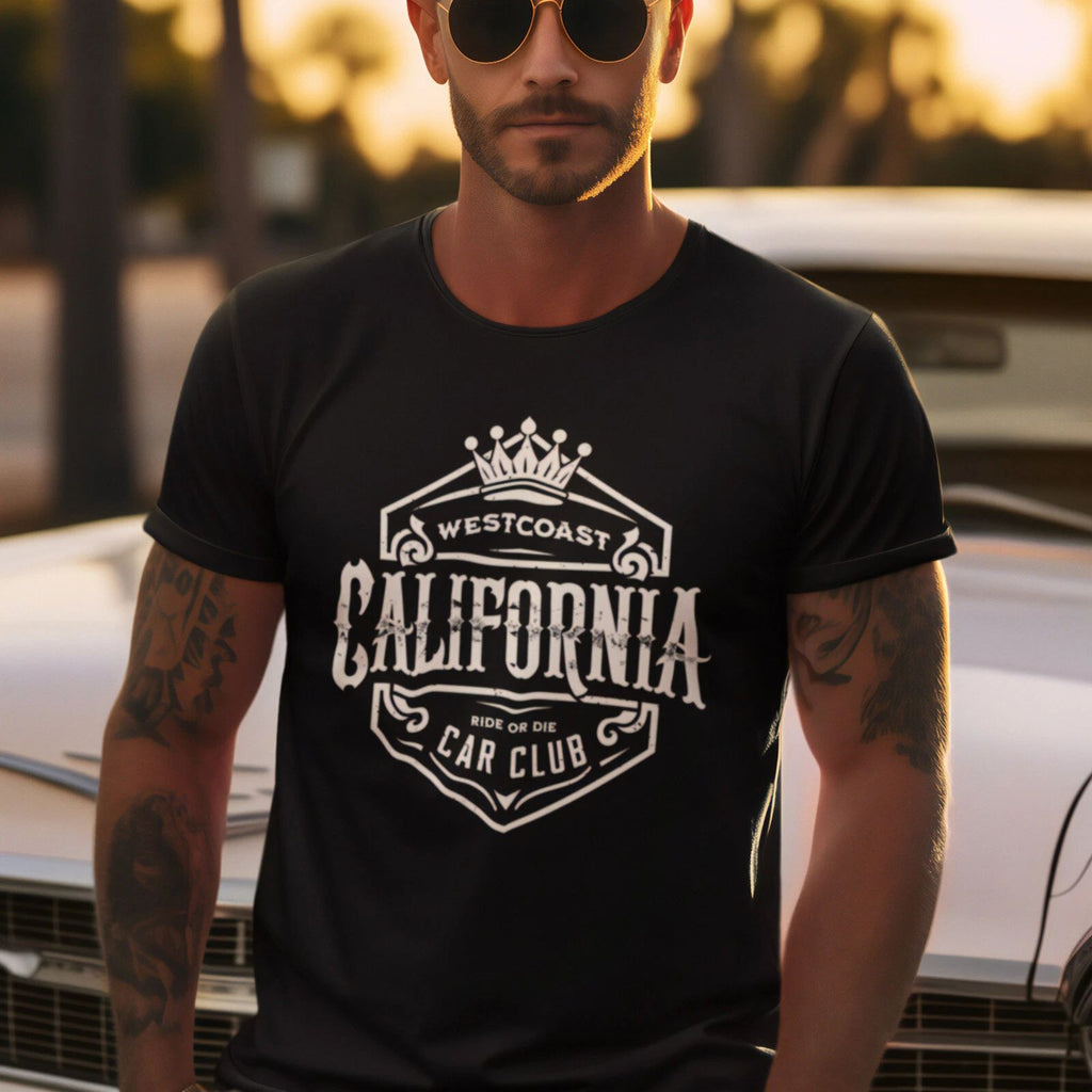 California Car Club Tee, Vintage Westcoast Street Style, Unisex Adult - Westside