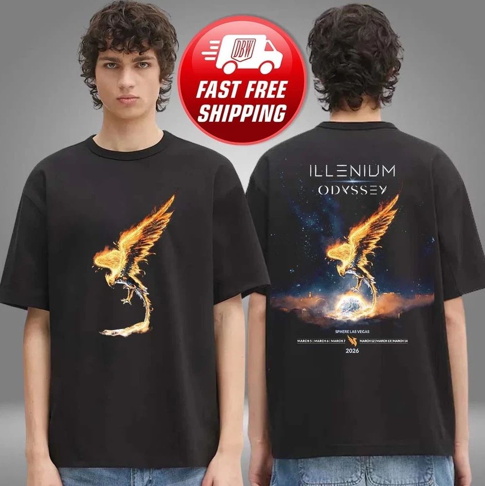 Illenium Merch Odyssey Sphere Las Vegas 2026 Unisex Double SIded T-Shirt
