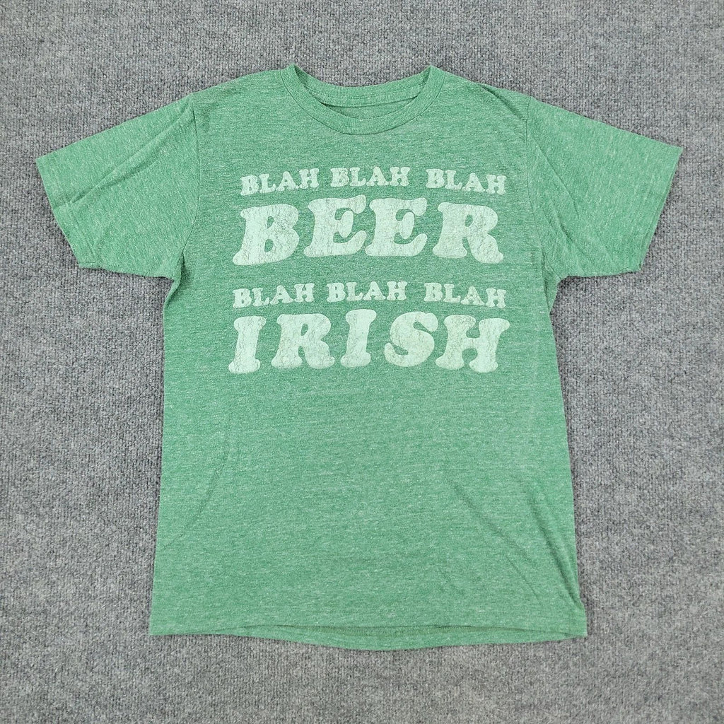 Irish Beer Shirt Men's Medium Green Alcohol Funny Graphic Tee Short Sleeve Adult