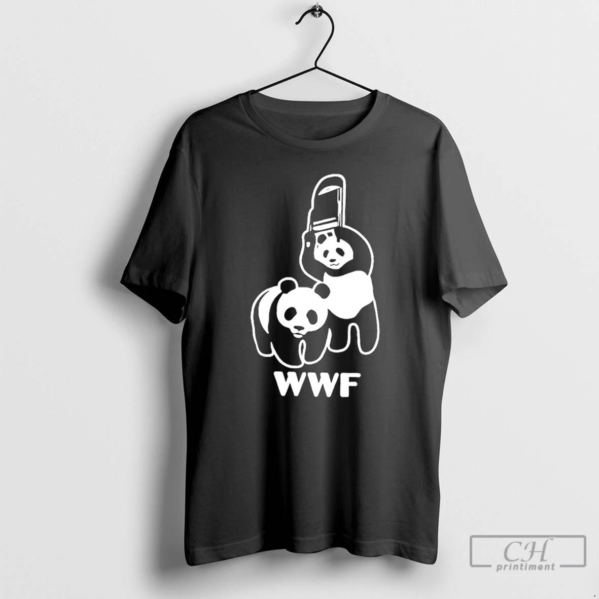 Premium Wwf Panda Chainsaw Dark Humor Parody T Shirts