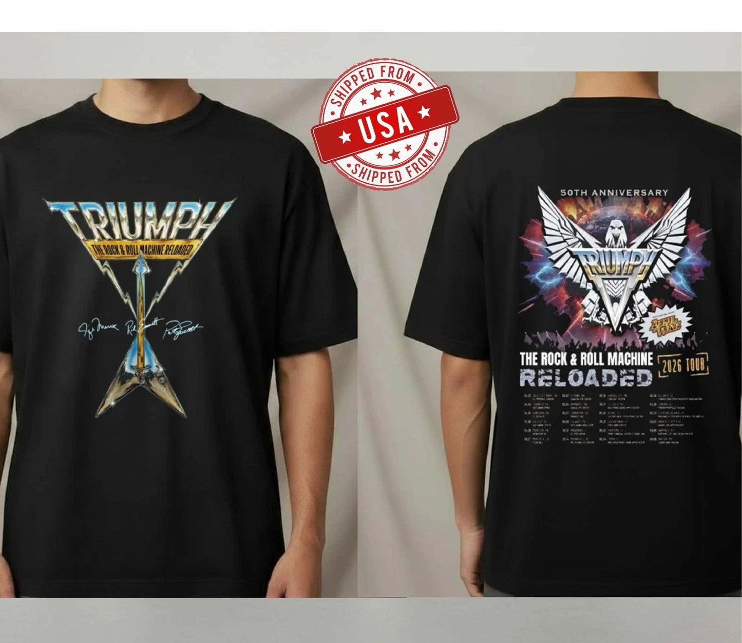FAST SHIP - Triumph Band 50th Anniversary 2026 Tour T-Shirt