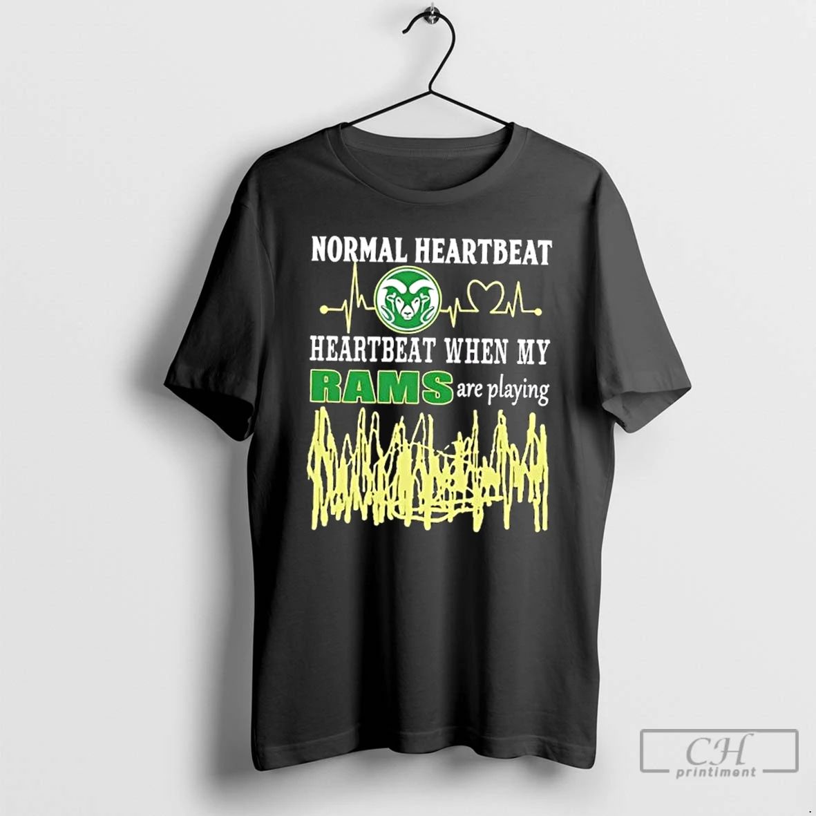 Classic Normal Heartbeat Heartbeat When My Colorado State Rams Are Playing T Shirts