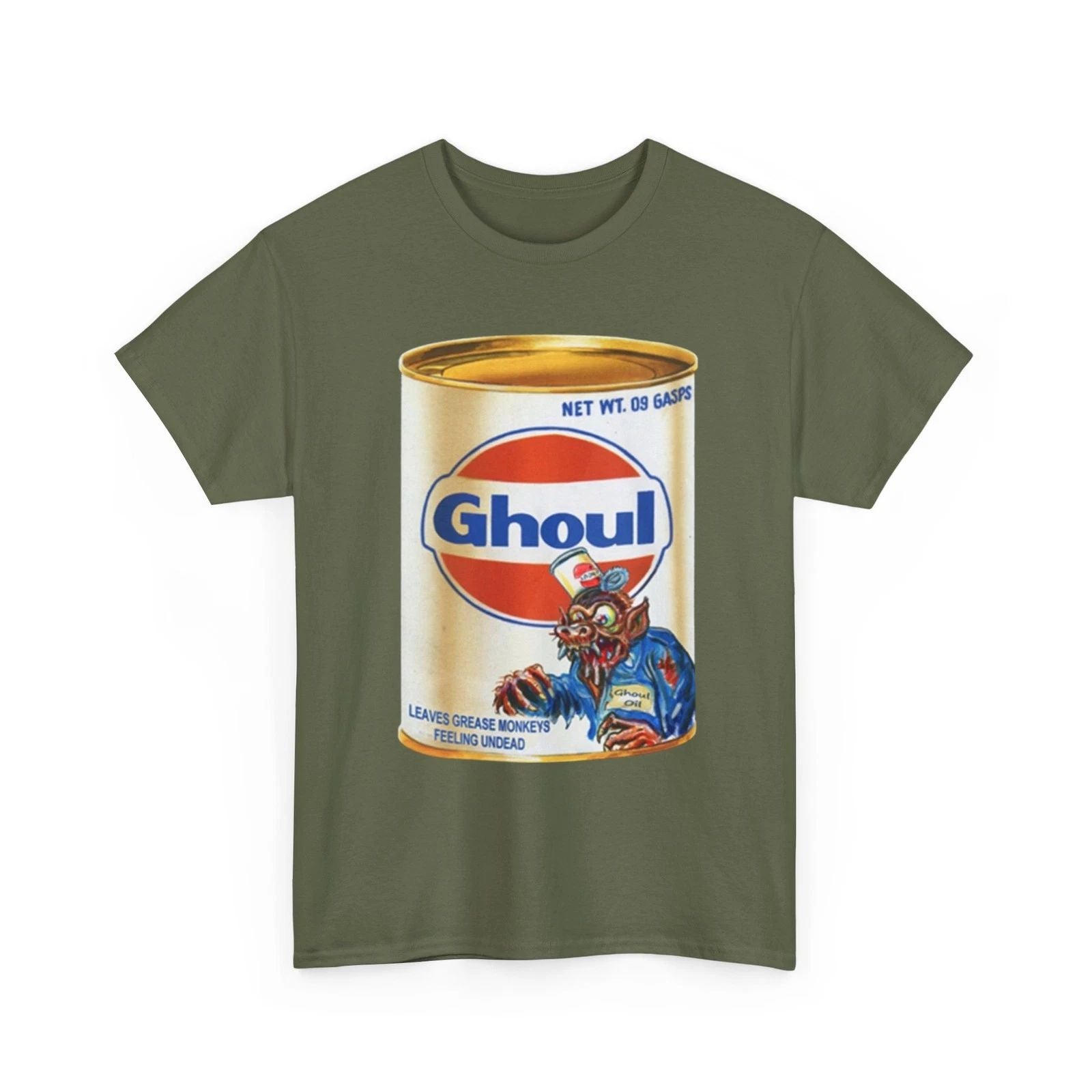 Wacky Packages Ghoul Oil Can Printed Collectible T-Shirt Funny Silly Gulf Parody