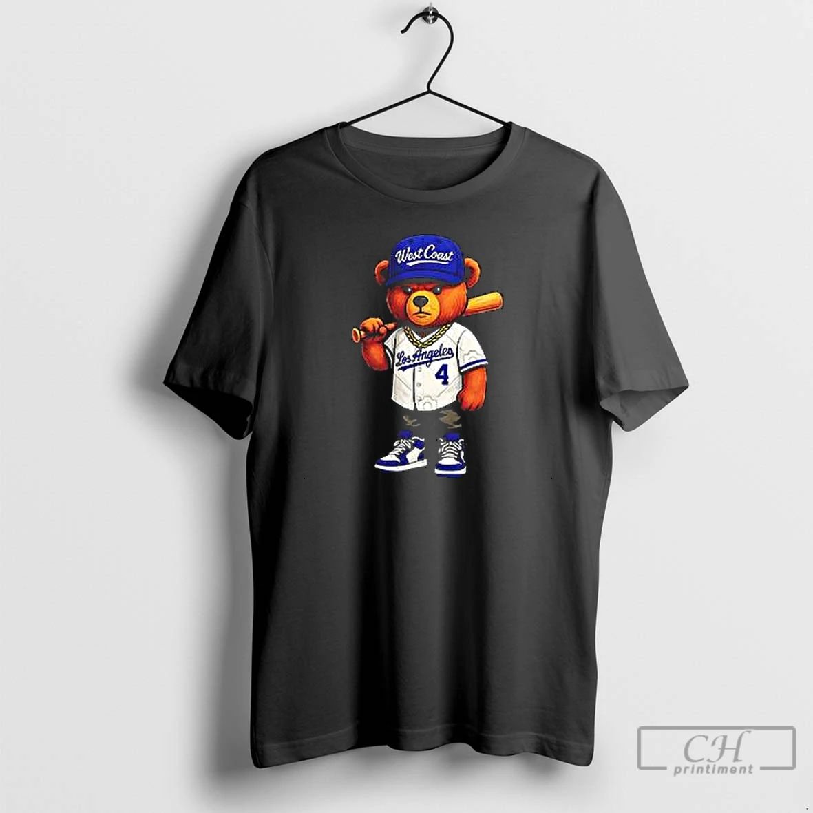 Premium West Coast Bear Los Angeles Baseball T Shirts