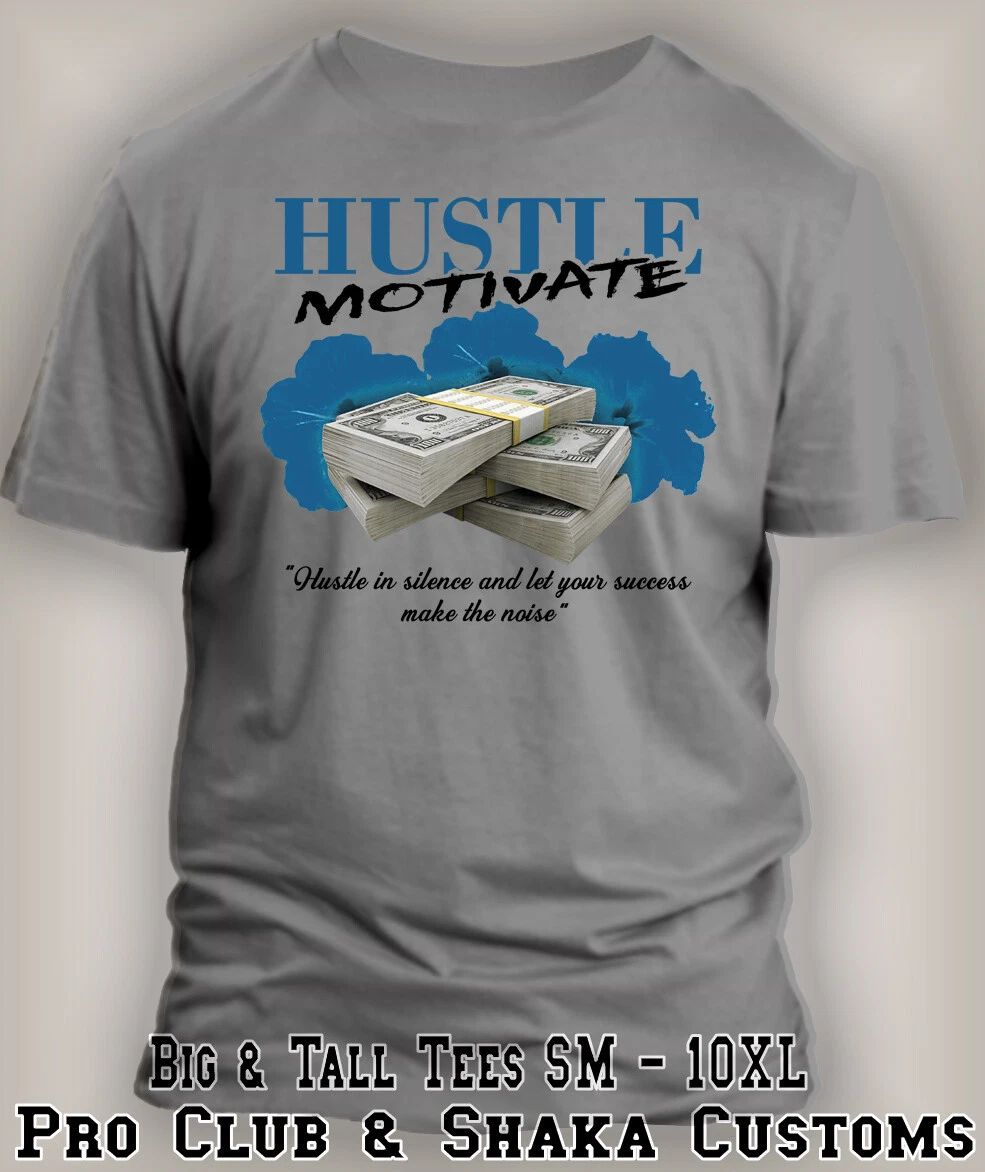 Hustle and Motivate T Big Tall Sport Graphic Tee Shirt to Match J4 Military Blue