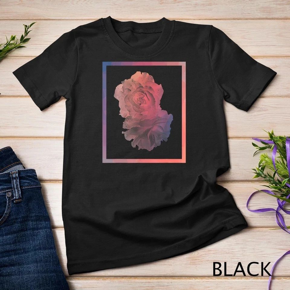 Aesthetic Rose Floral Streetwear Pink Pastel Minimalist Art Unisex T-shirt