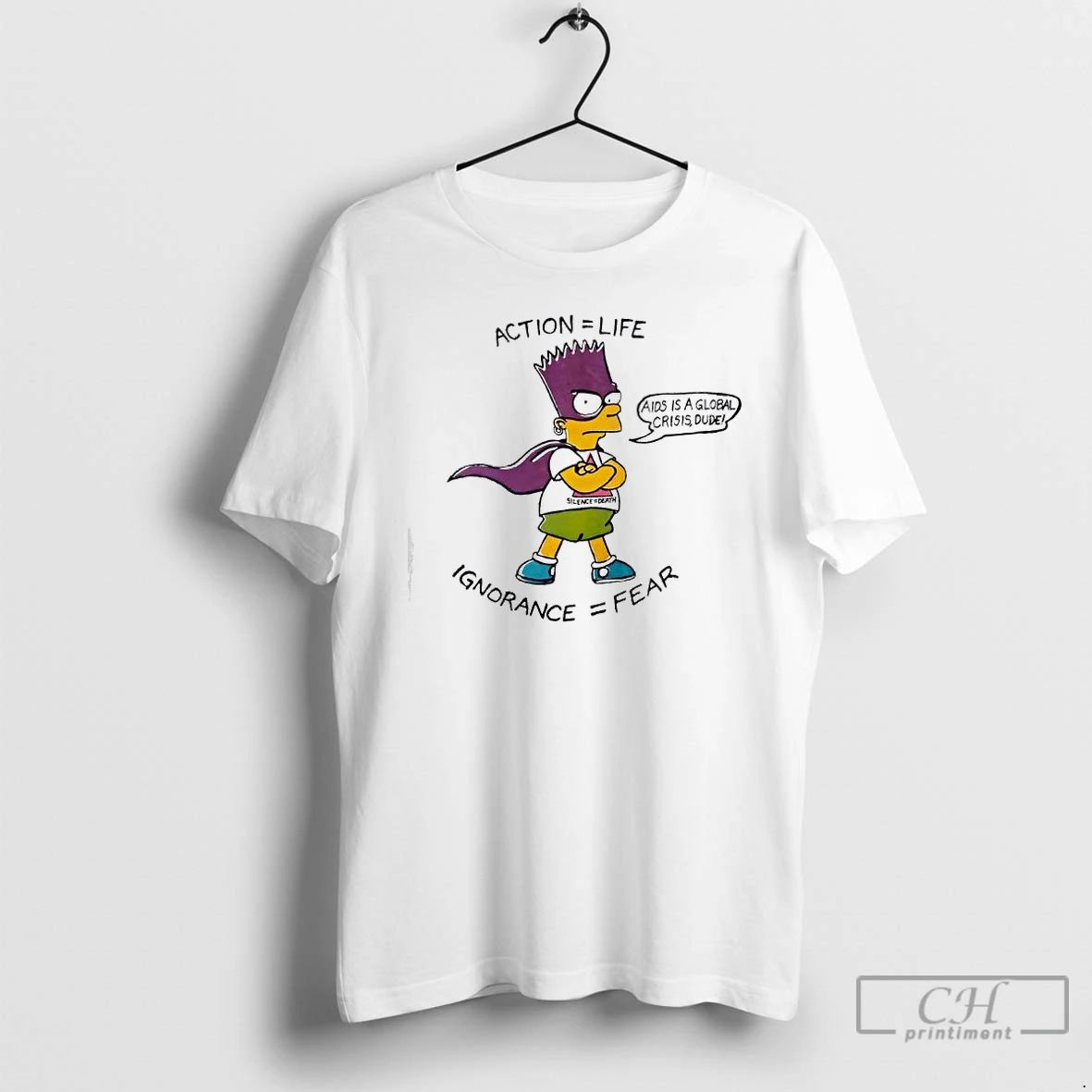 Premium Bart Simpson Action Life Ignorance Fear Graphic T Shirts