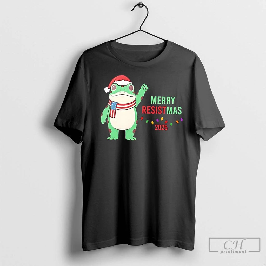 Classic Portland Protest Frog Merry Resistmas 2025 Christmas