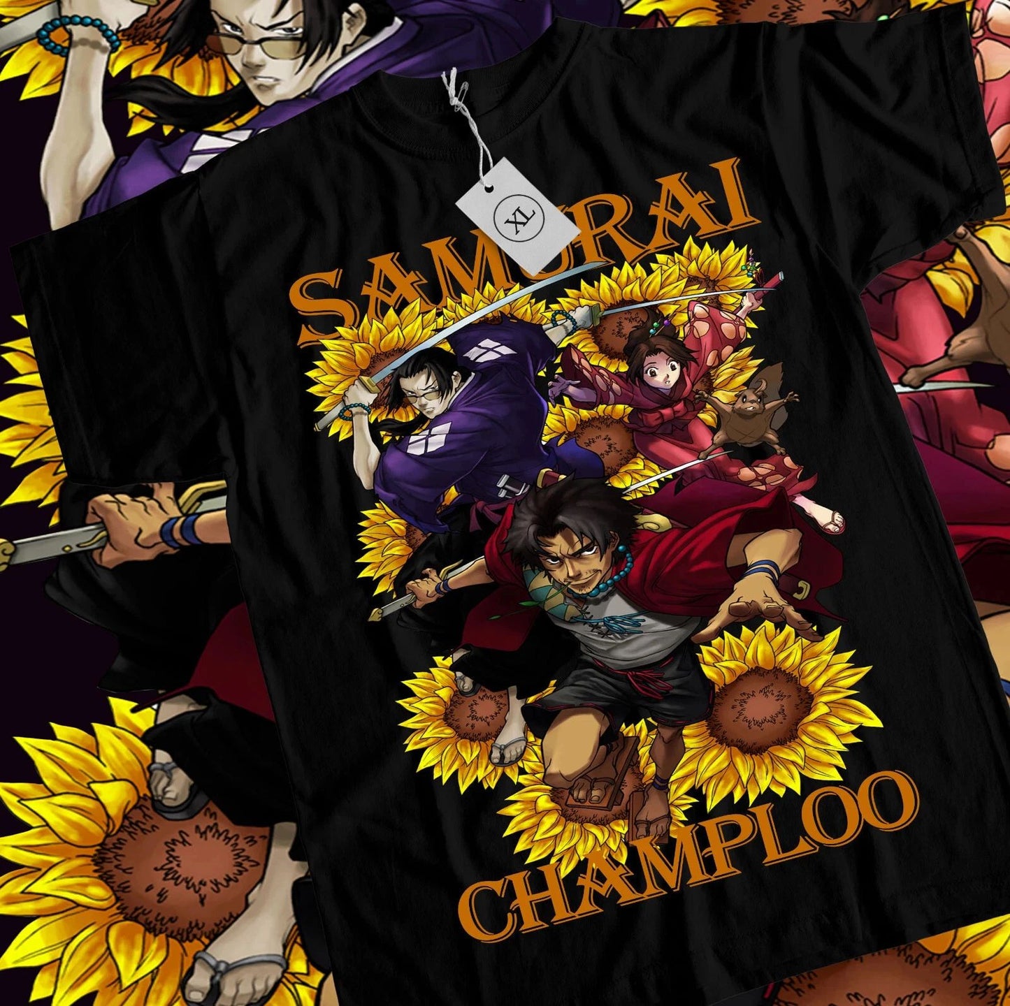 Anime Walk Mugen Jin Fuu Kasumi Samurai Champloo Black T-Shirt Size S-5XL