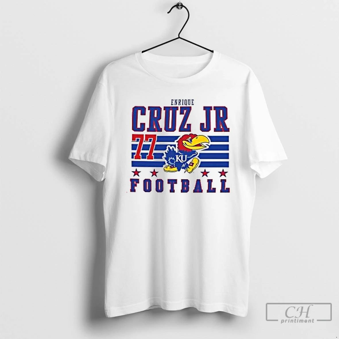 Premium Enrique Cruz Jr Kansas Jayhawks White Football T Shirts