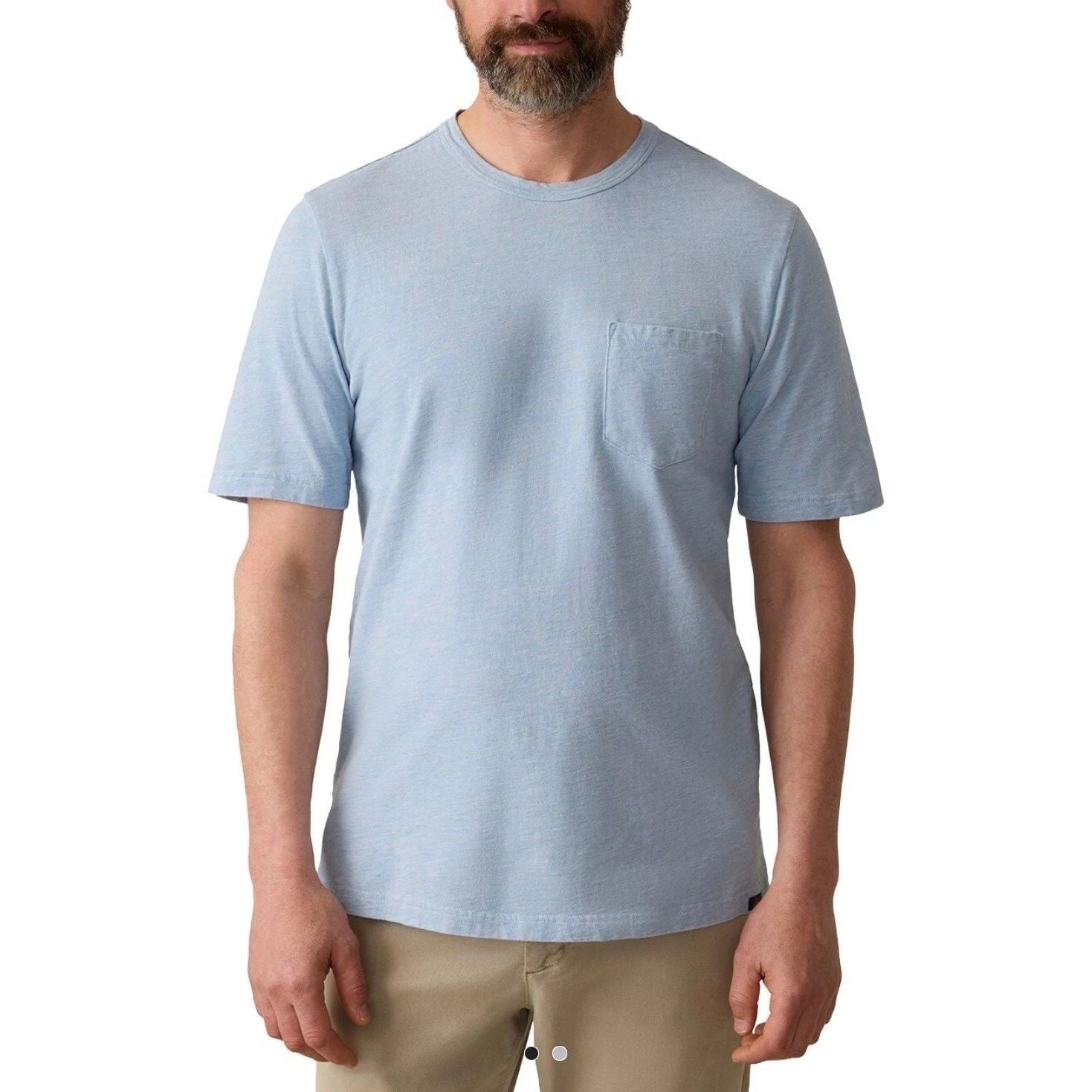 FAHERTY Indigo Pocket Tee Shirt Small Blue NEW Beach Casual Short Sleeve Cotton