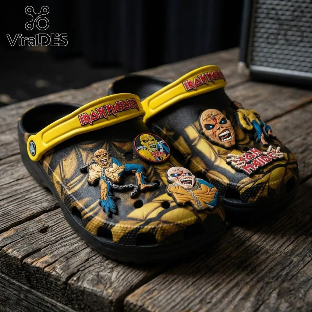 Iron Maiden Eddie Mascot Crocs Clogs Shoes