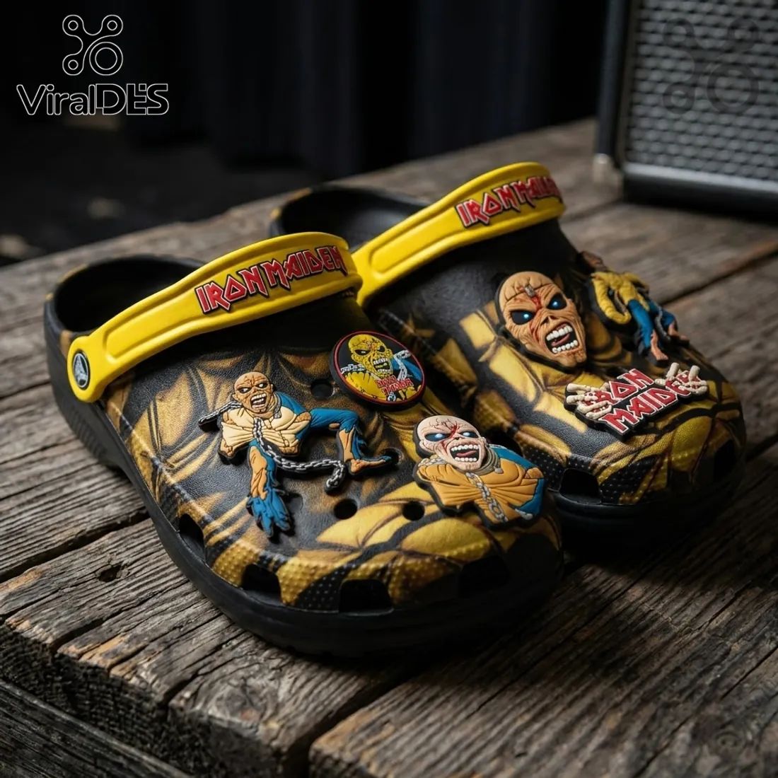 Iron Maiden Eddie Mascot Crocs Clogs Shoes