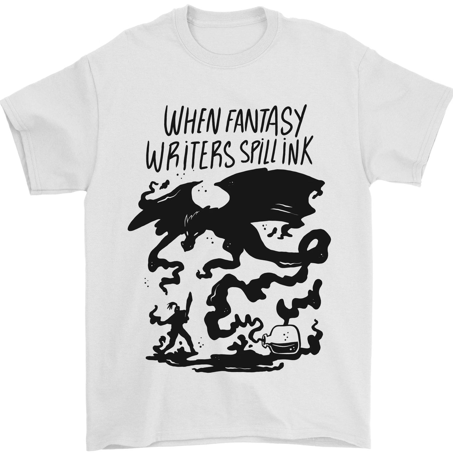 Fantasy Writer Author Novelist Dragons Mens T-Shirt 100% Cotton