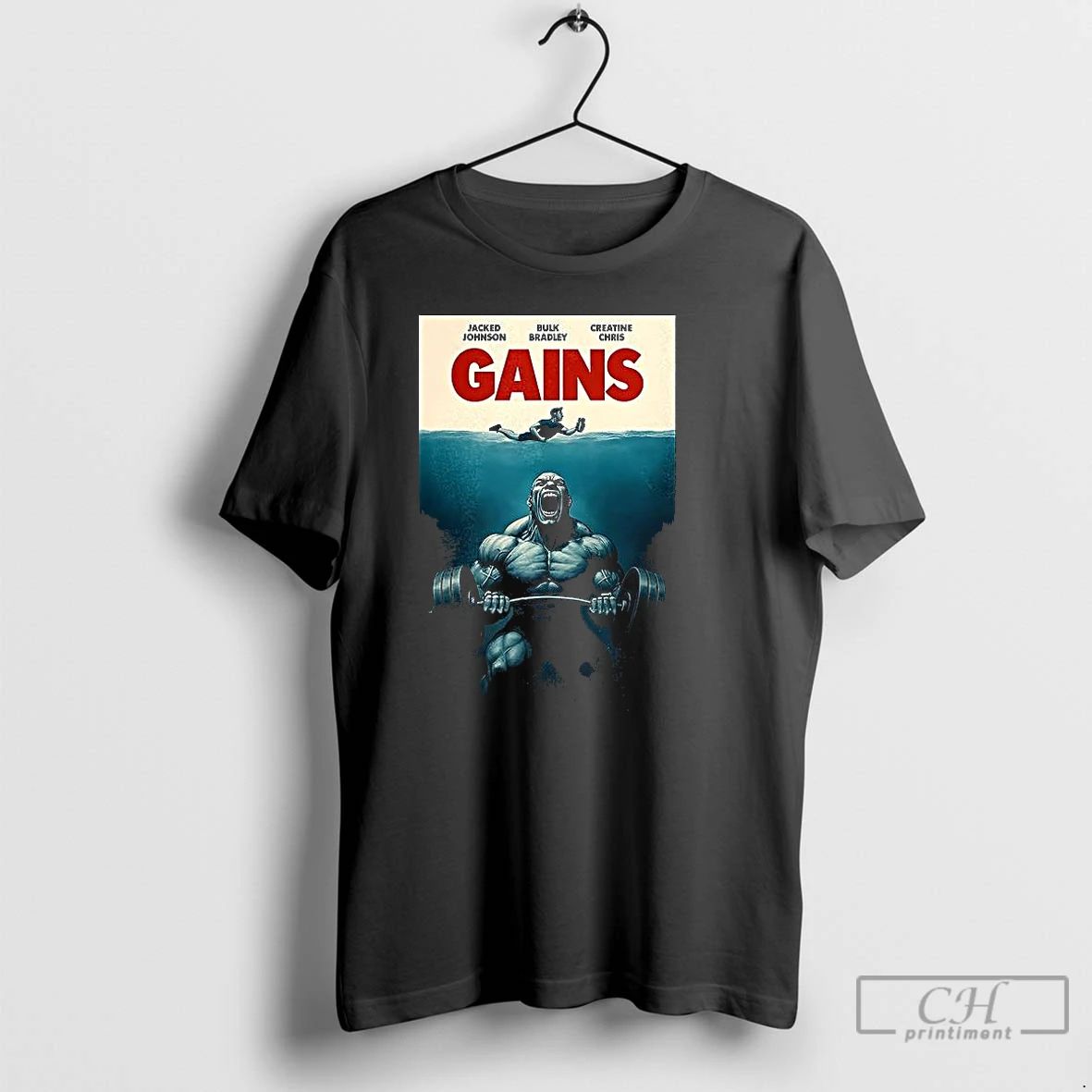 Classic Jacked Johnson Bulk Bradley Creatine Chris Gains Parody T Shirts