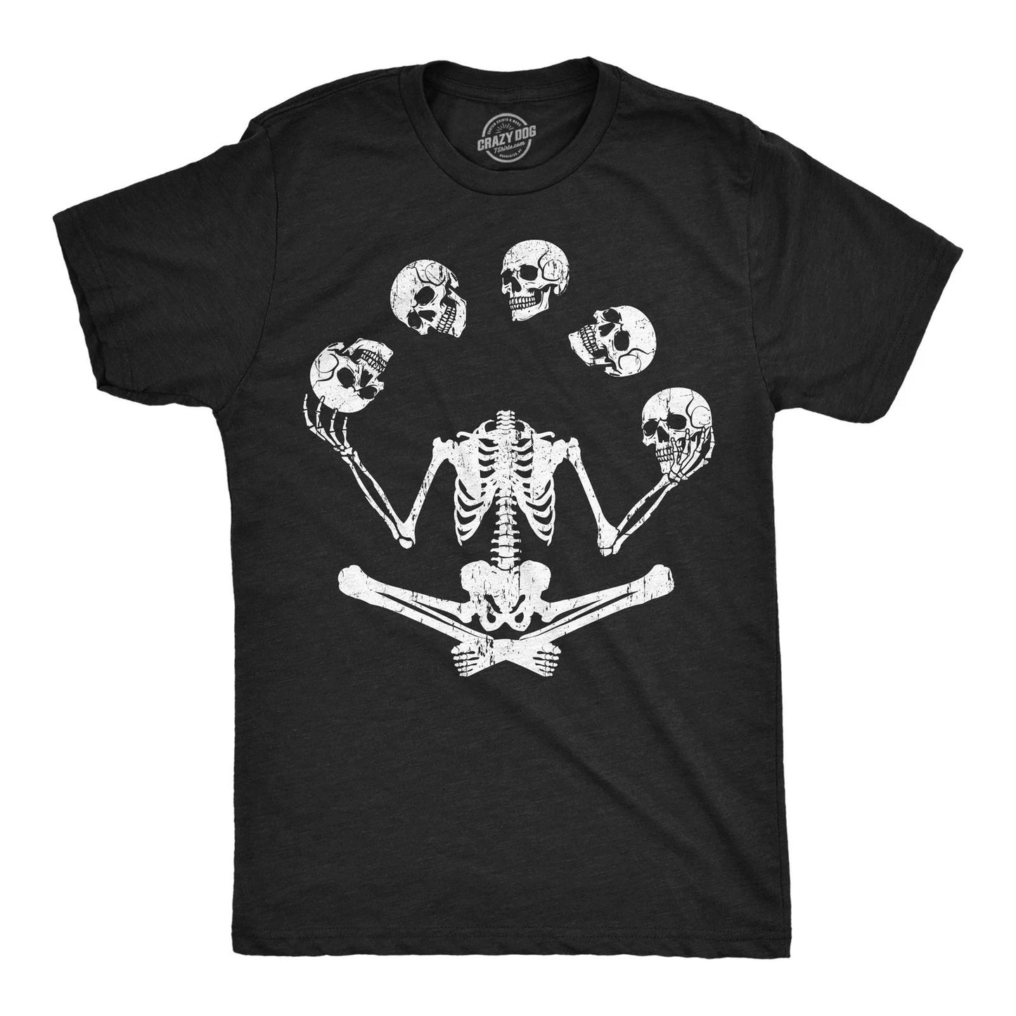 Mens Funny T Shirts Juggling Skeleton Sarcastic Halloween Graphic Novelty Tee