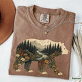 Comfort Colors® Nature Bear Shirt, Bear Lover Shirt, Boho Bear Floral Shirt, Nat