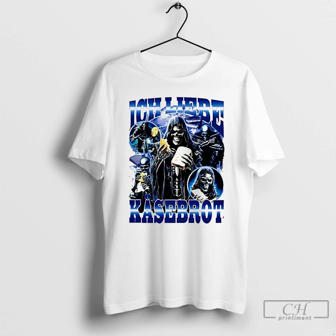 Premium Ich Liebe Kasebrot Skeleton Graphic T Shirts