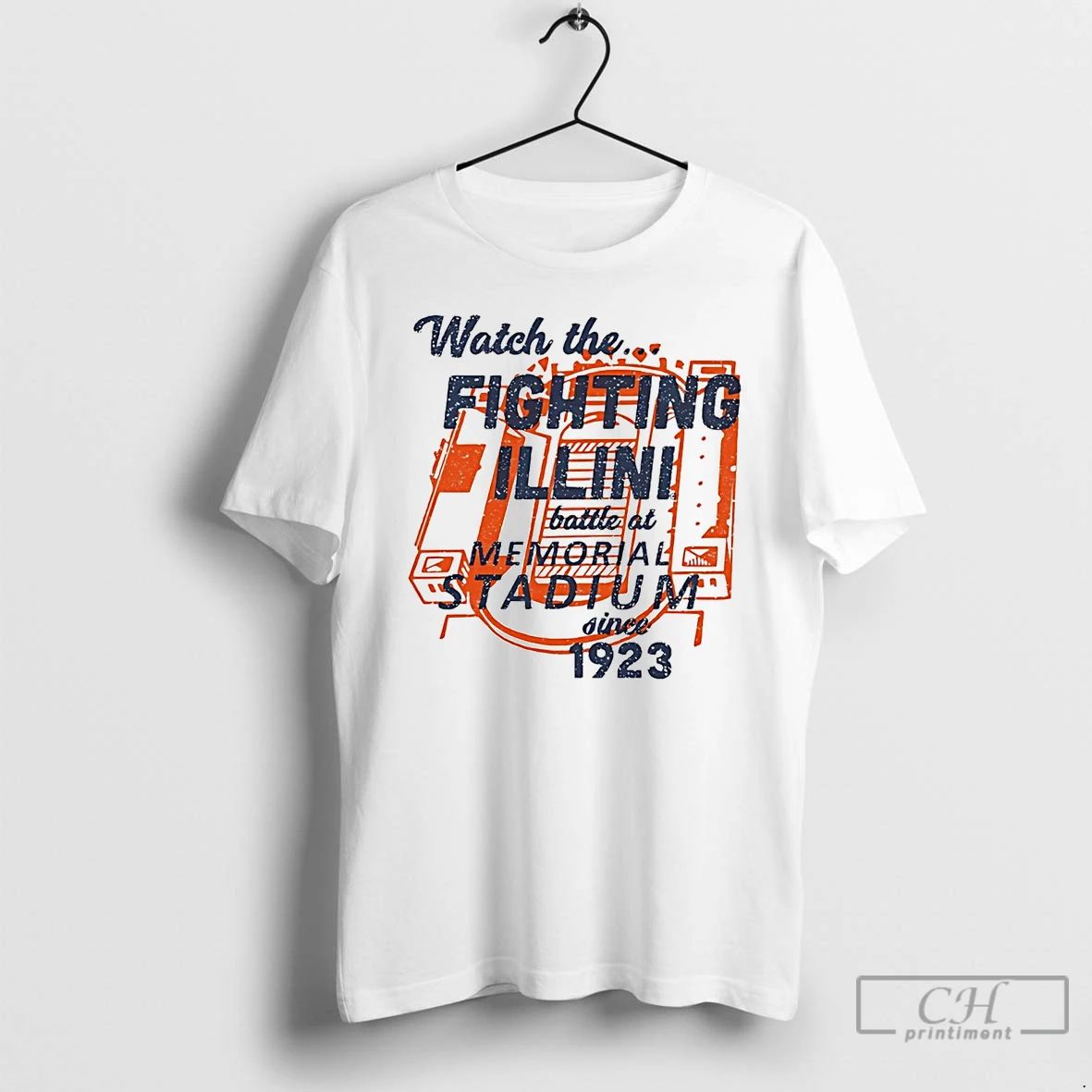 Classic Watch The Illinois Fighting Illini Battle At Memorial Stadium Since 1923 T Shirts