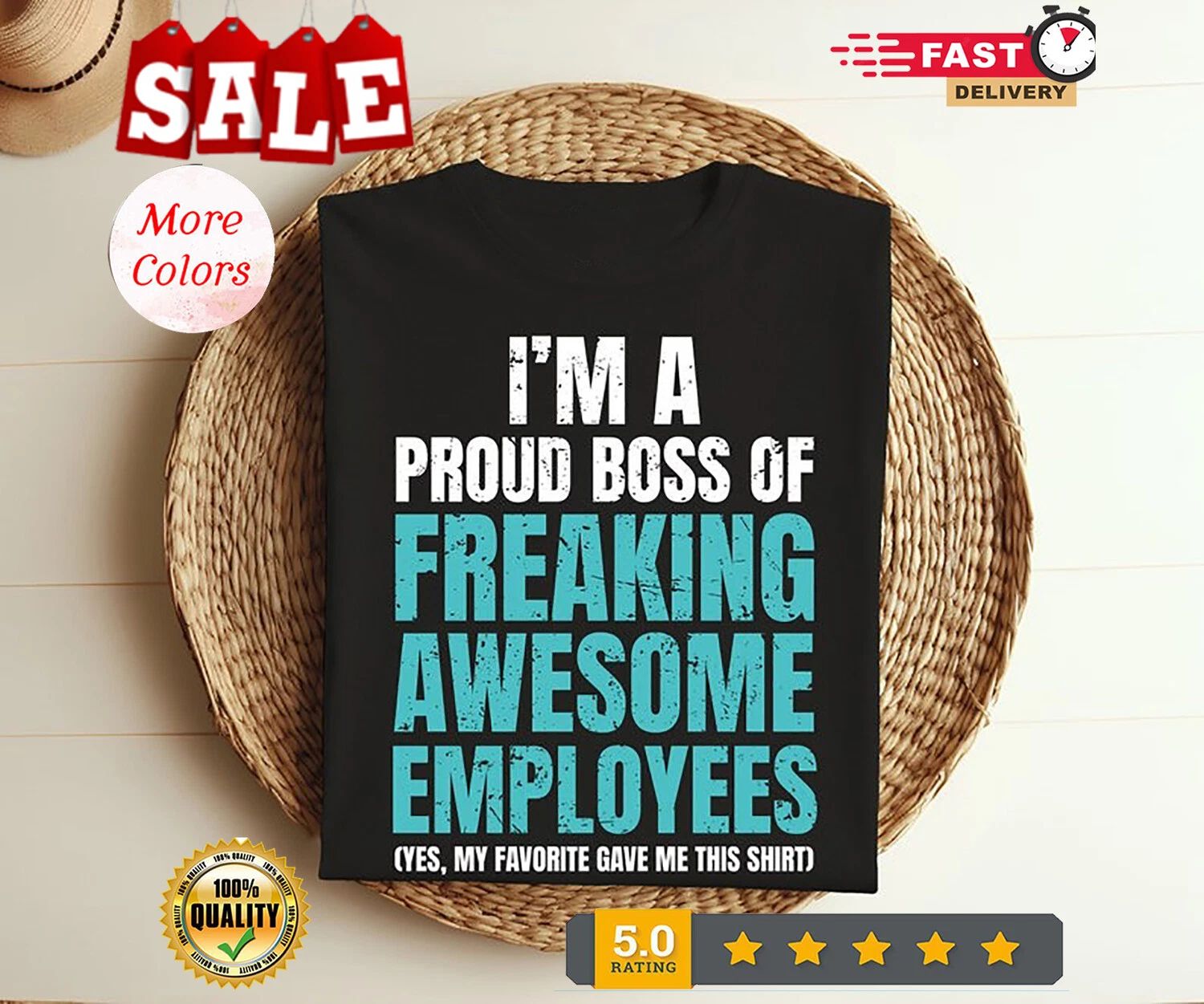 2025/Funny Boss I'm A Proud Boss Of Freaking Awesome T-shirt, Cute Funny Shirt,