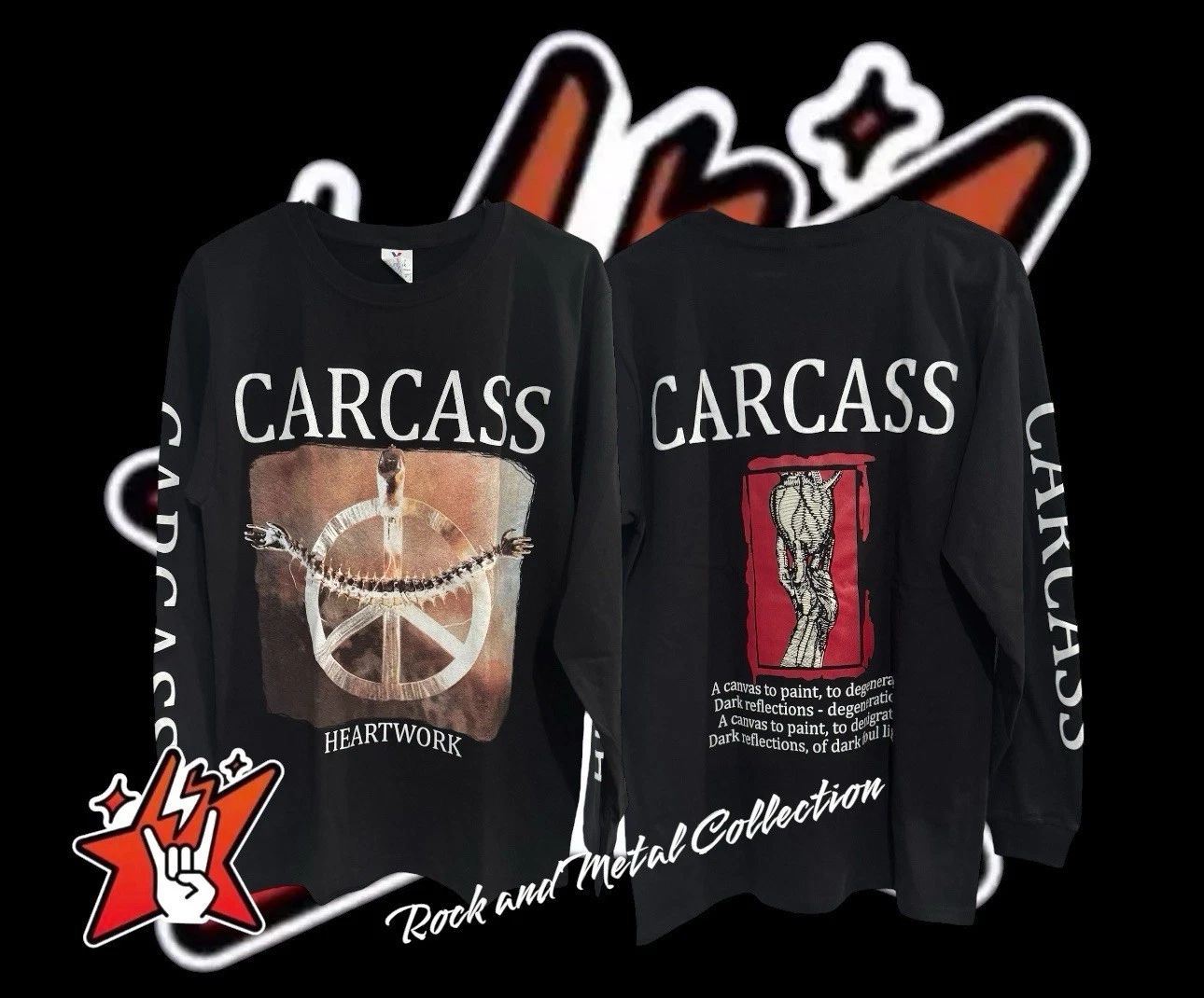 Carcass T-Shirt New Size Short and Long Death Obituary Morbid Angel Entombed