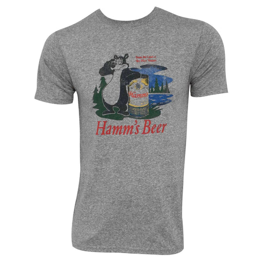 Hamm's Bear Logo Heather Retro Brand Men's TShirt Grey
