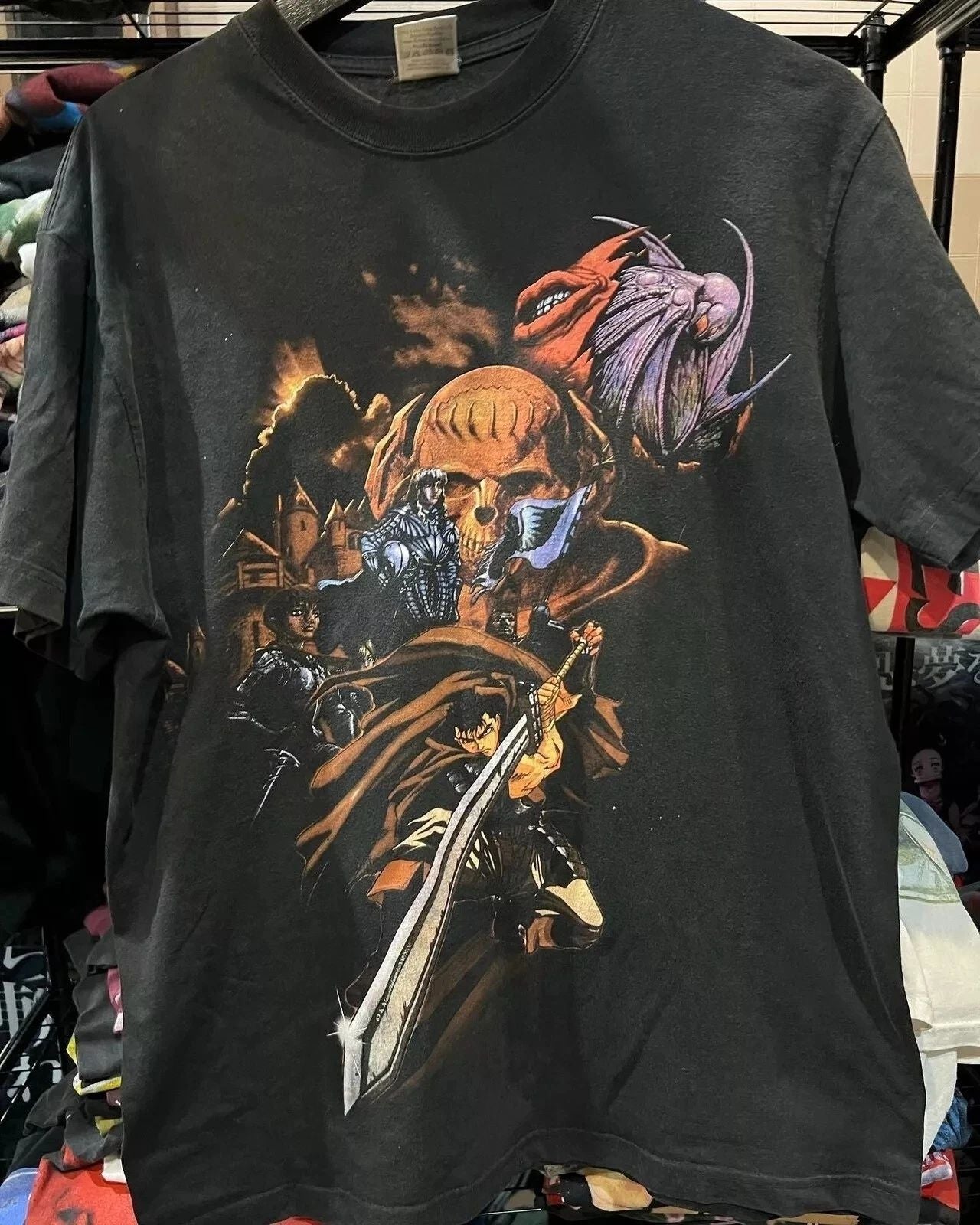 90s Reprint Berserk Anime Japanese Retro Style Black T shirt S-5XL WA3315