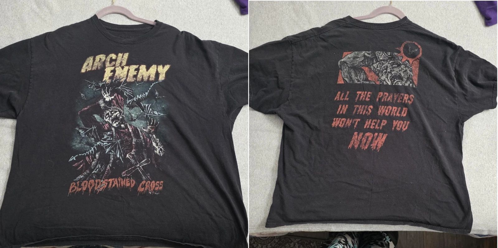 Black and red Arch Enemy Bloodstained Cross tee