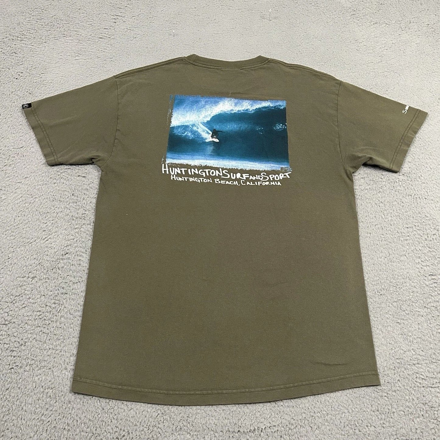 Vintage HSS Surfer Army Green T-Shirt Size L