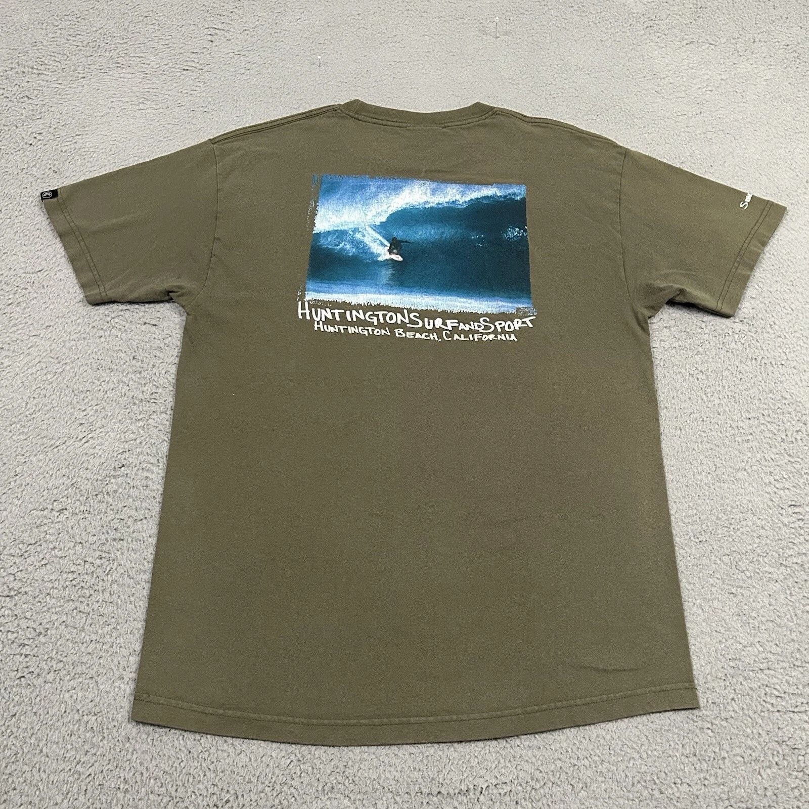 Vintage HSS Surfer Army Green T-Shirt Size L