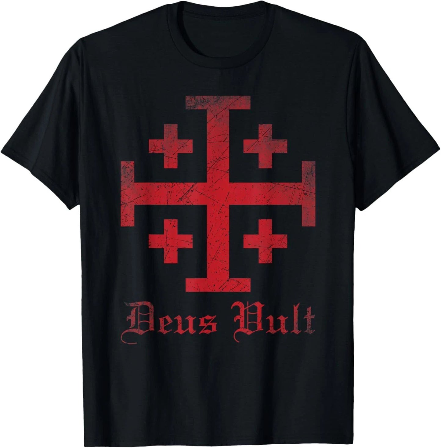 NEW LIMITED Knight Templar Cross Crusader Deus Vult Jerusalem Cross T-Shirt