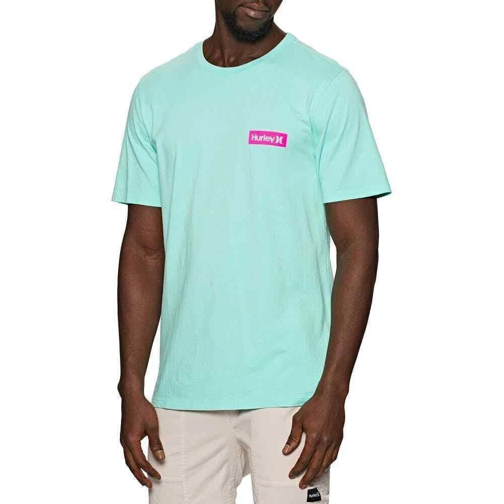 Hurley Everyday Washed Blue and Pink Tropical Twist Crew T-Shirt Mens XL NEW