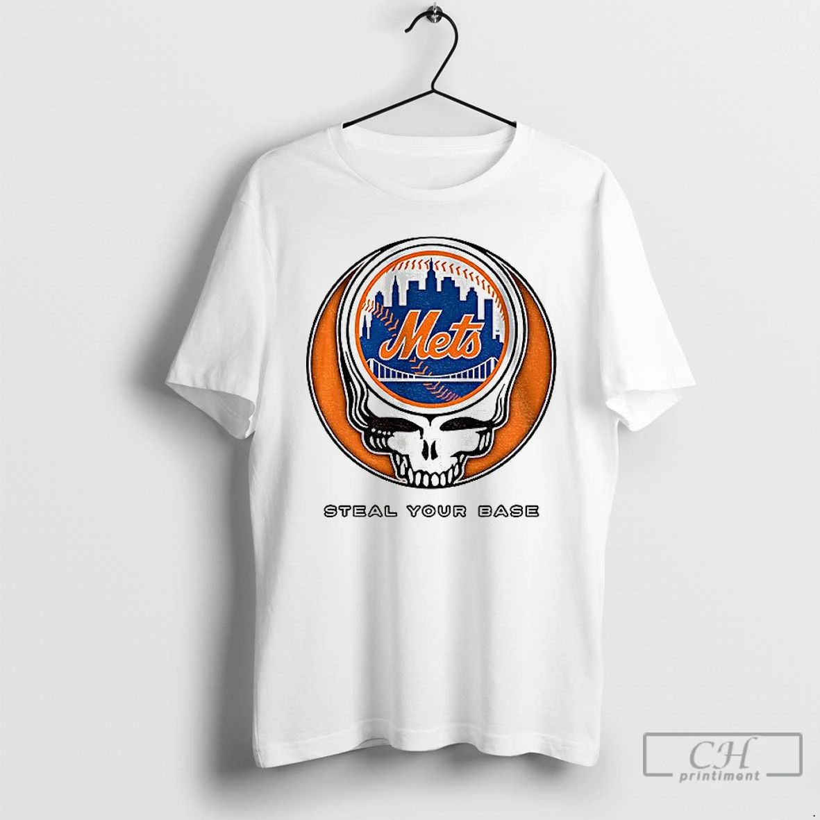 Classic New York Mets Steal Your Base Grateful Dead Skull Mlb T Shirts