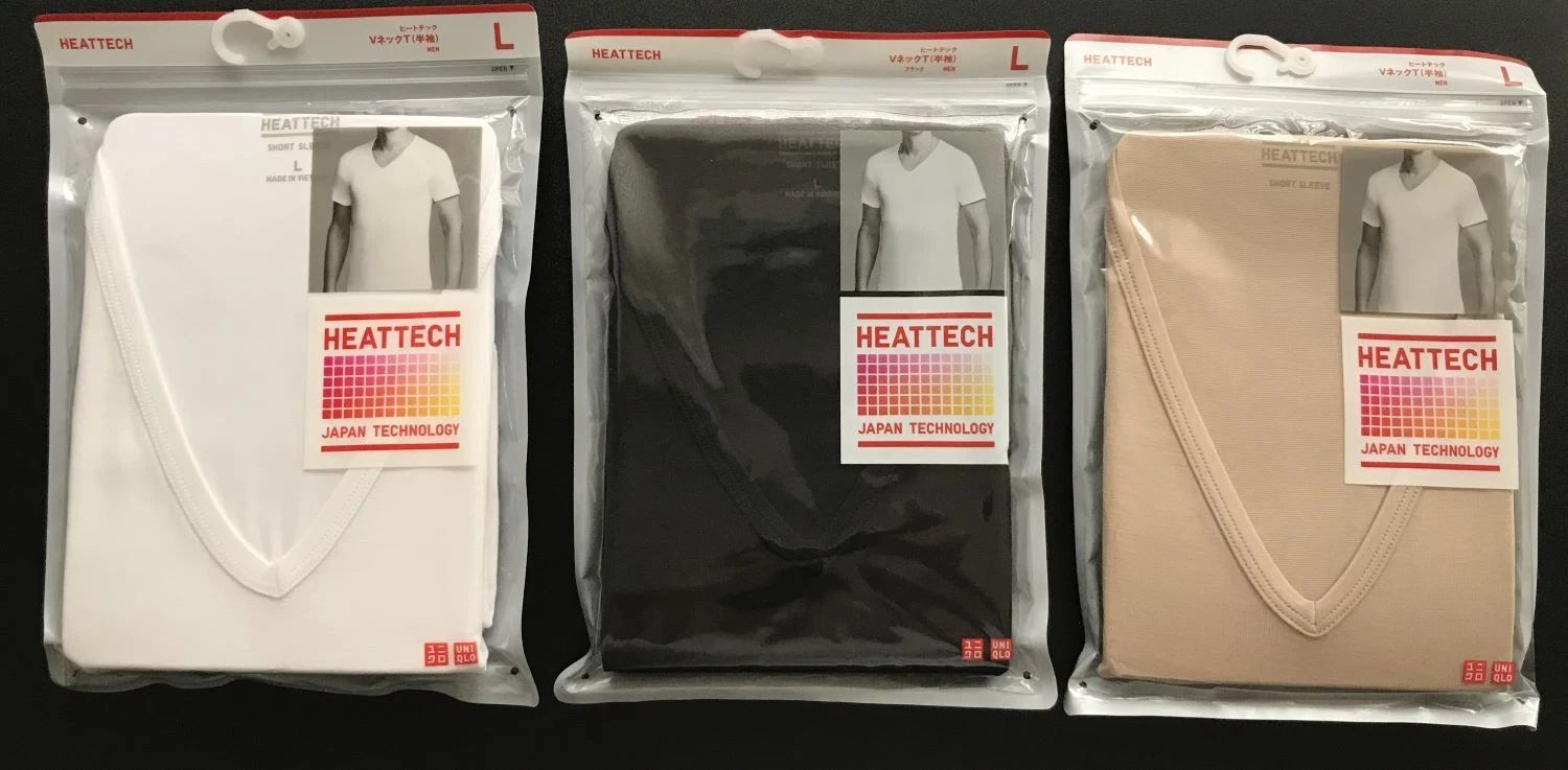 UNIQLO Japan MEN Heattech V Neck Short Sleeve T-shirt